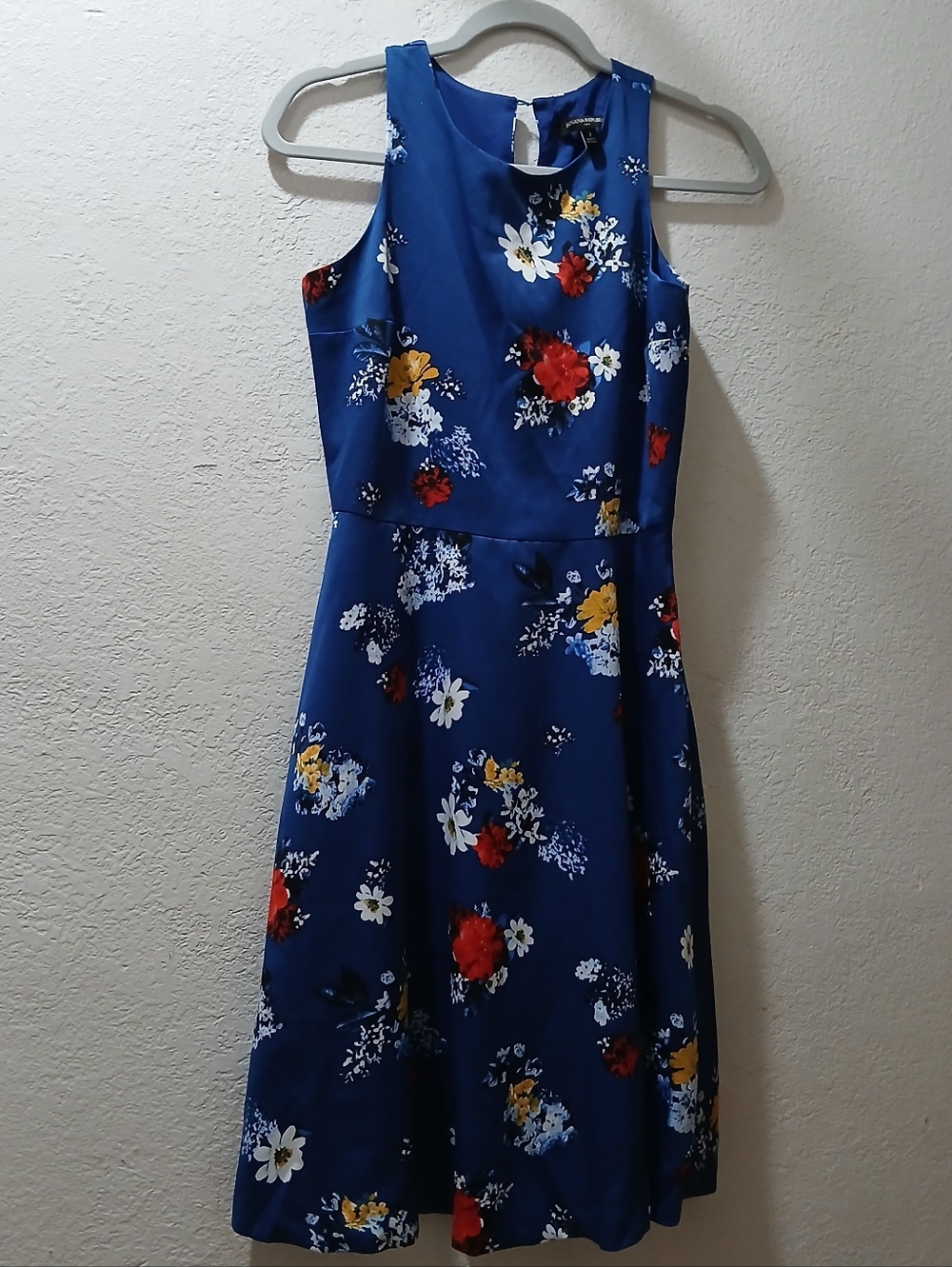 Banana Republic Royal Blue Floral Midi Dress